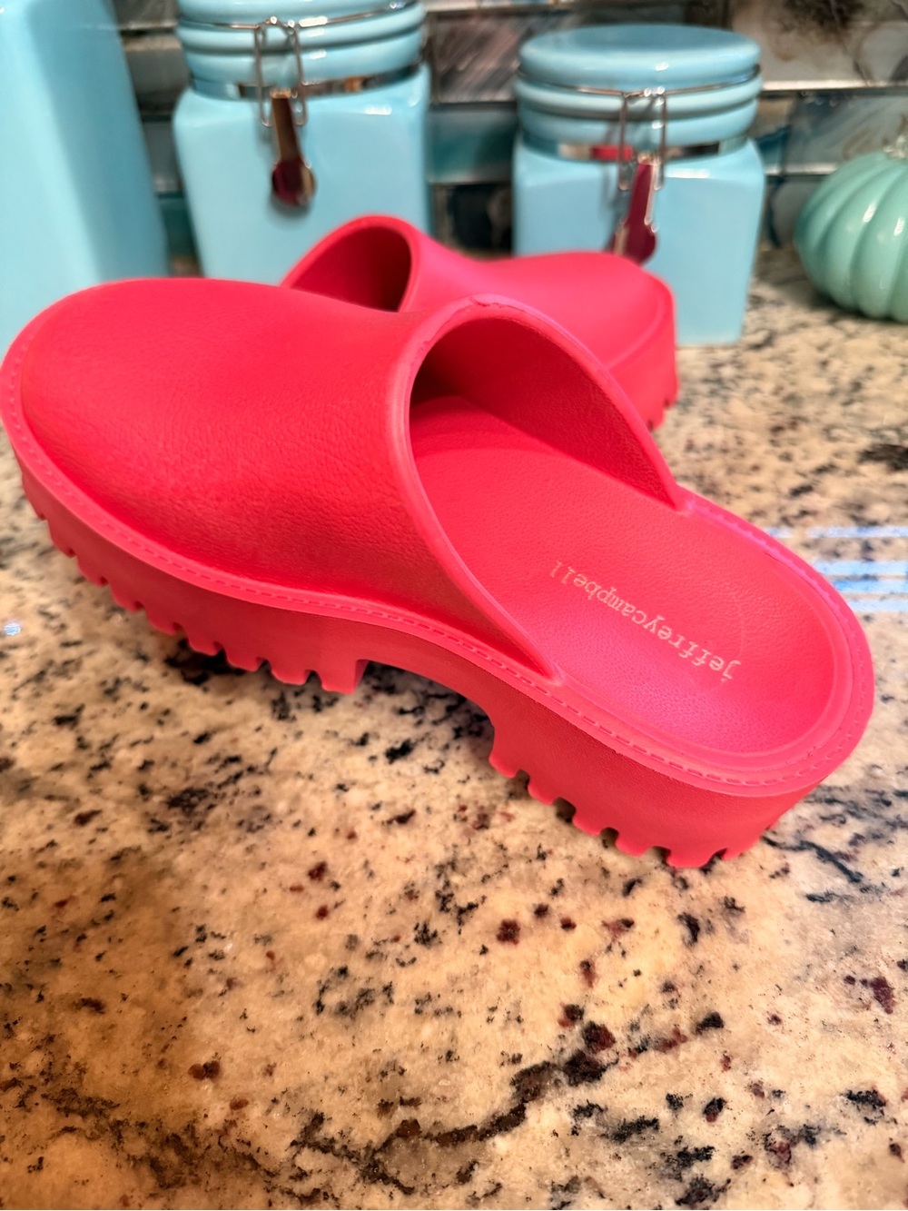 Jeffrey Campbell Hot Pink Platform Clog Mules